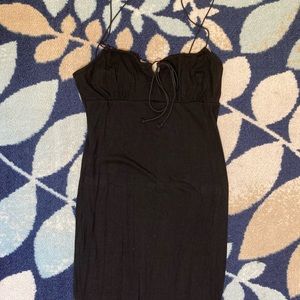 Black spaghetti strap short dress